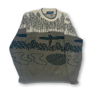 Vintage Carmel Golf Embroidered Sweater Sz Large
